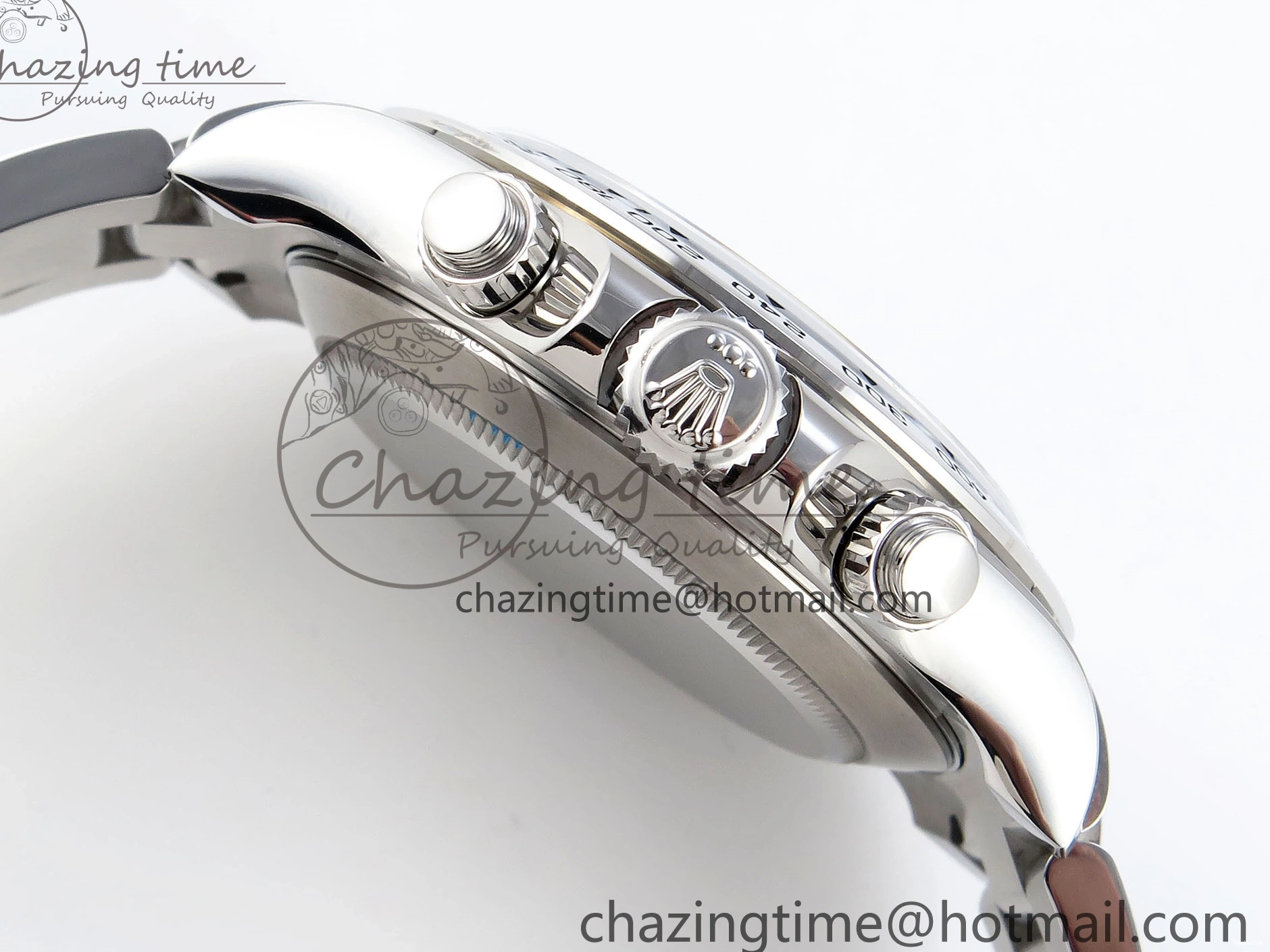 116509 OMF DIAL SS BEST ON A7750 DAYTONA BLUE MOVEMENT) SS STICK BRACELET (SLIM EDITION 1219